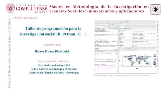 Taller de programación para la investigación social (R, Python,  C++)